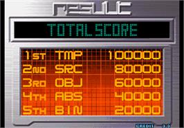High Score Screen for The King of Fighters 10th Anniversary 2005 Unique.
