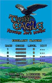 High Score Screen for Twin Eagle - Revenge Joe's Brother.