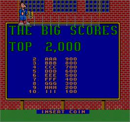High Score Screen for Video Vince and the Game Factory.
