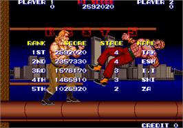 High Score Screen for Violence Fight.