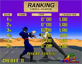 High Score Screen for Virtua Fighter.