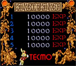 High Score Screen for Wild Fang / Tecmo Knight.