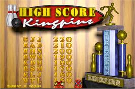 High Score Screen for World Class Bowling Tournament.