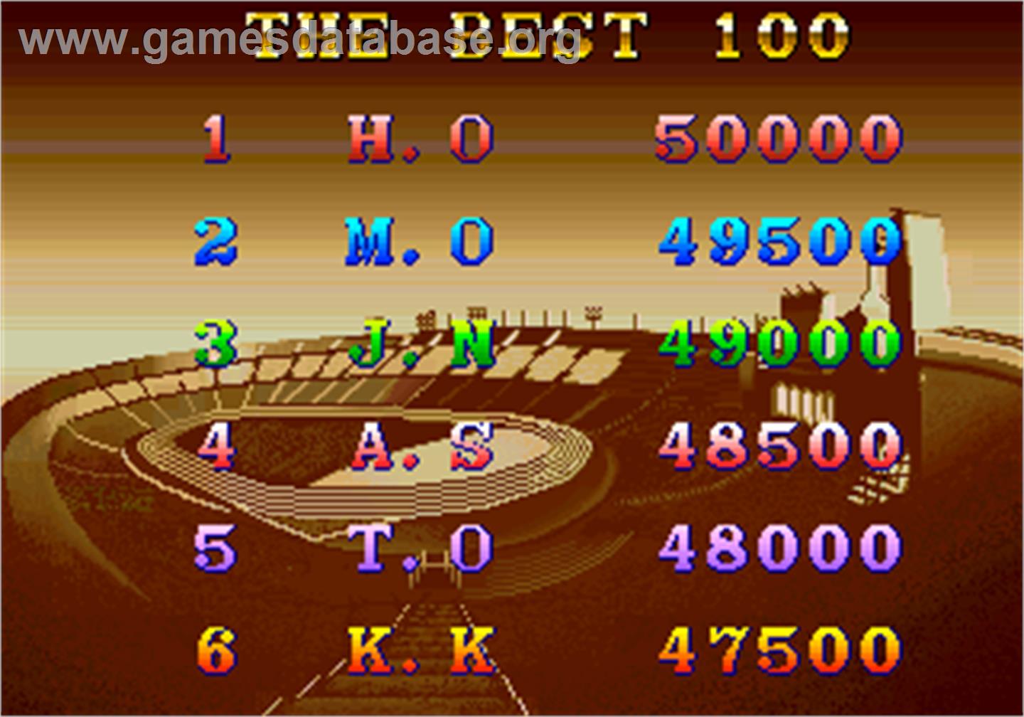 '88 Games - Arcade - Artwork - High Score Screen
