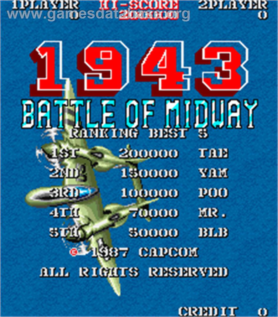 1943: Battle of Midway - Arcade - Artwork - High Score Screen