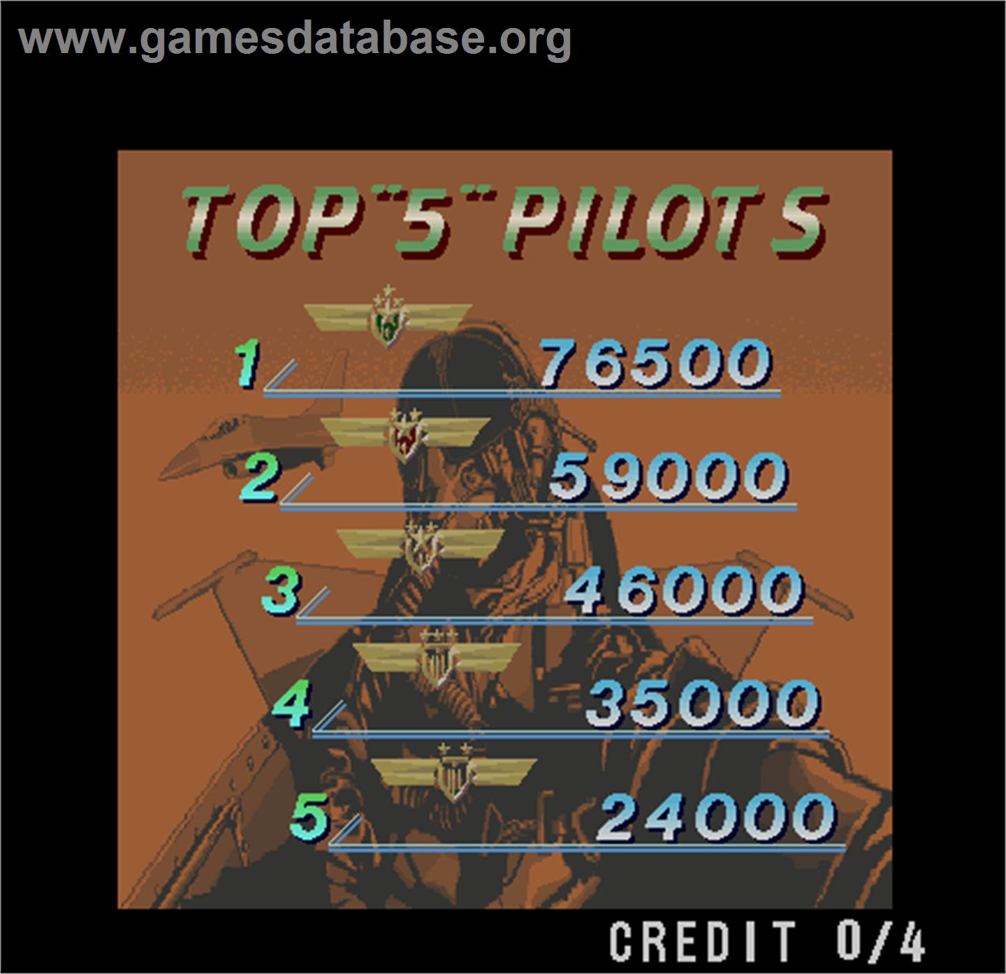Air Combat - Arcade - Artwork - High Score Screen