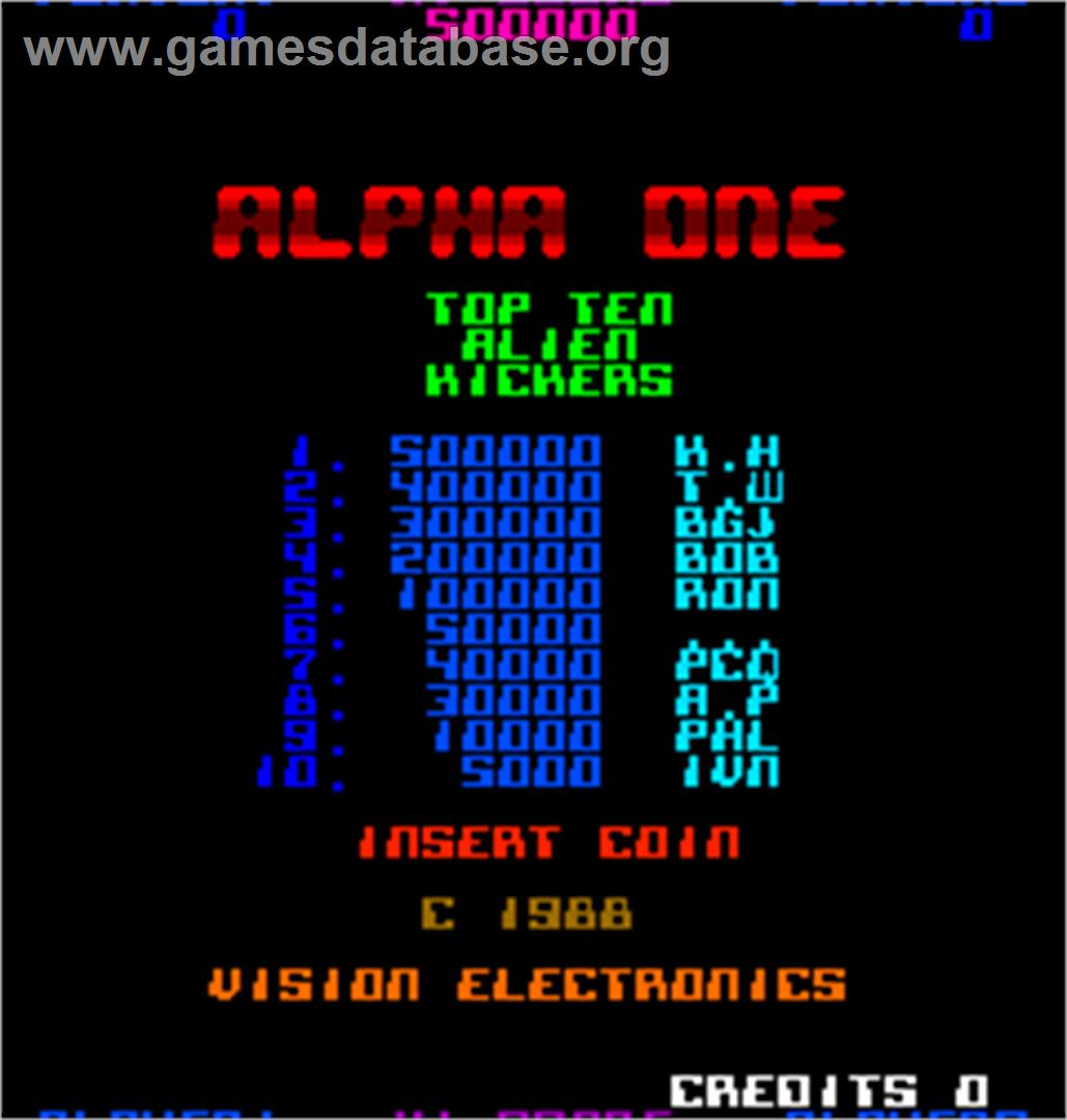 Alpha One - Arcade - Artwork - High Score Screen