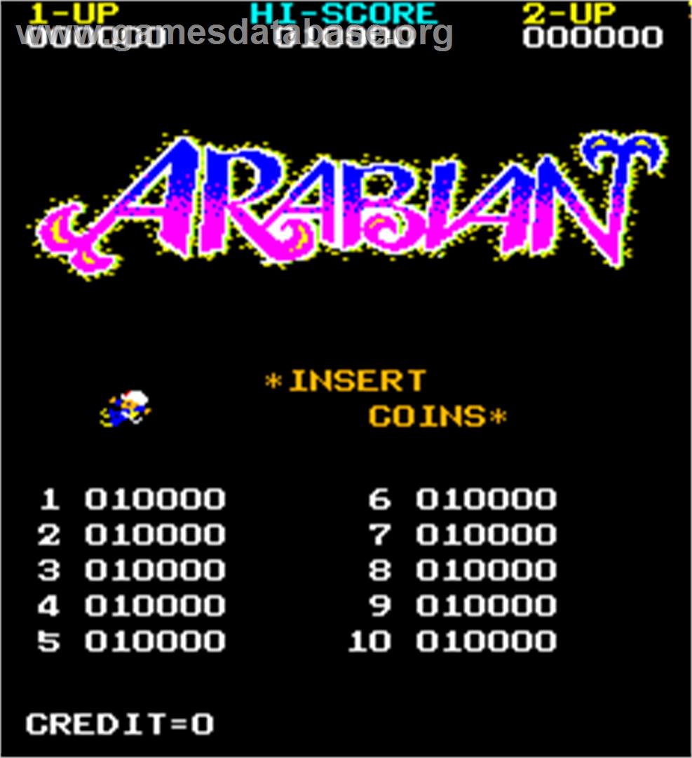 Arabian - Arcade - Artwork - High Score Screen
