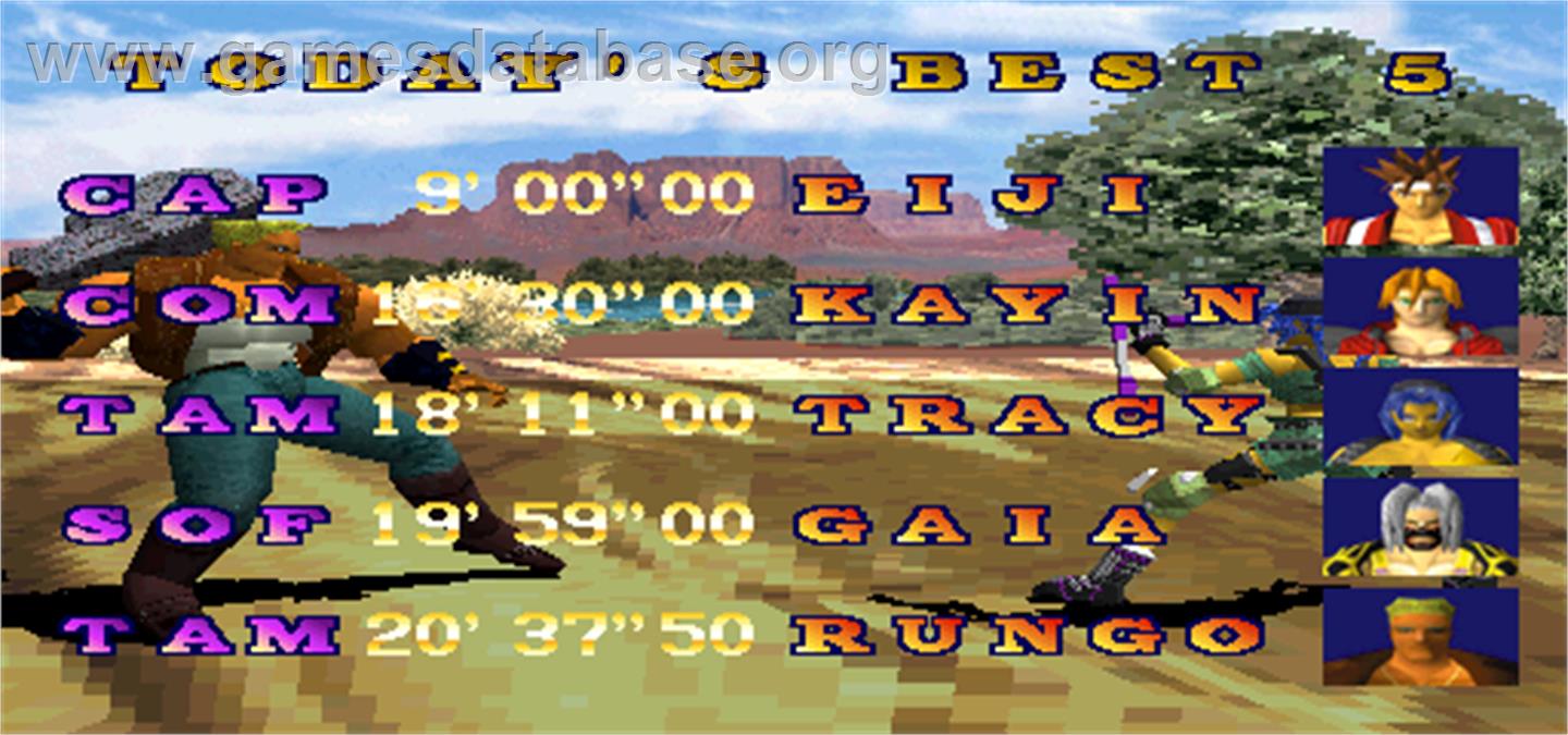 Battle Arena Toshinden 2 - Arcade - Artwork - High Score Screen