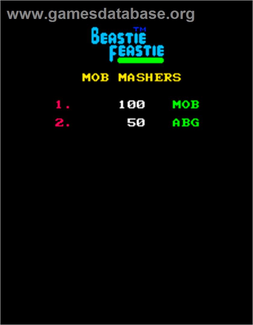 Beastie Feastie - Arcade - Artwork - High Score Screen