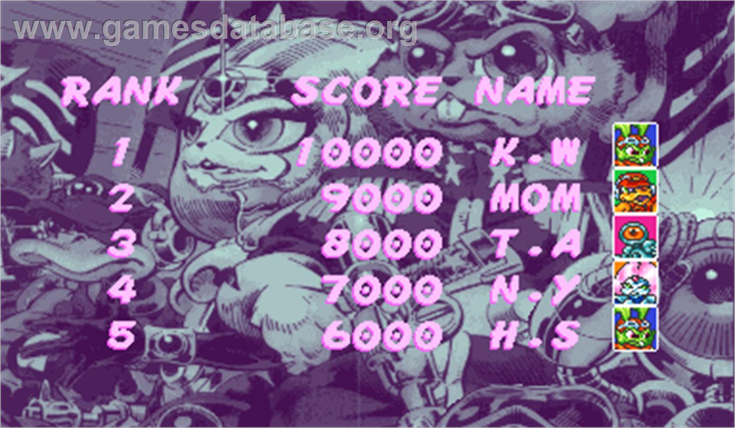 Bucky O'Hare - Arcade - Artwork - High Score Screen