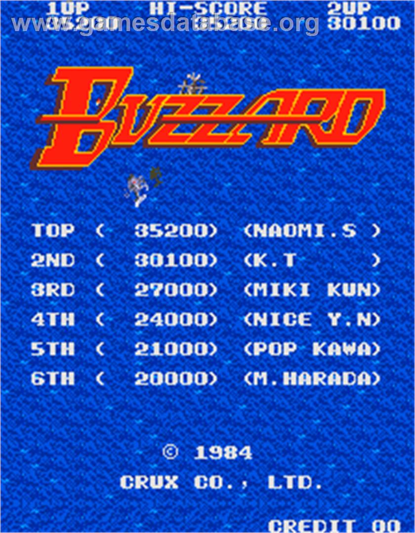 Buzzard - Arcade - Artwork - High Score Screen