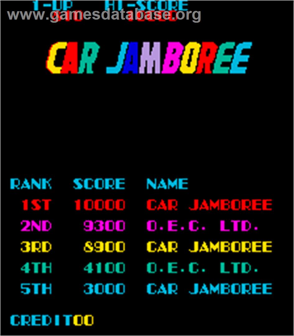 Car Jamboree - Arcade - Artwork - High Score Screen