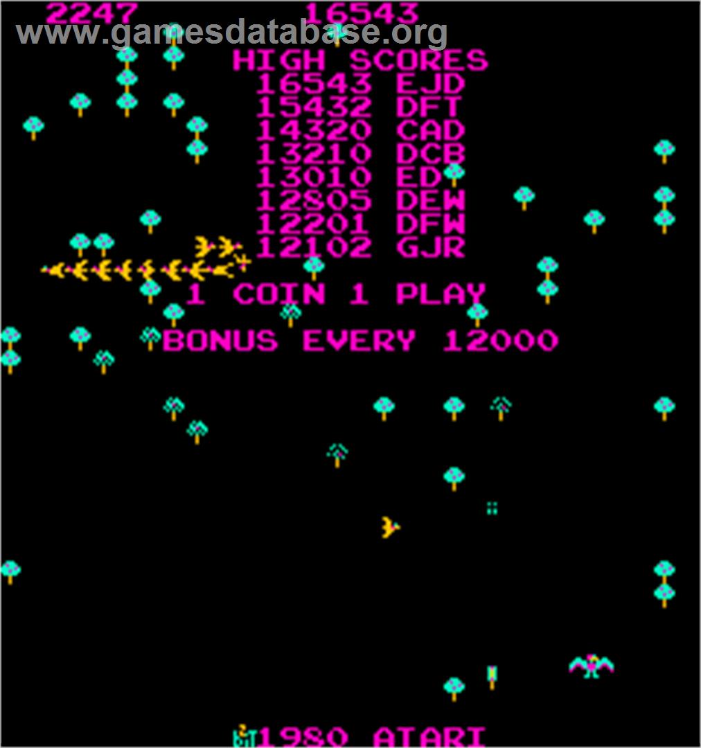 Centipede Dux - Arcade - Artwork - High Score Screen