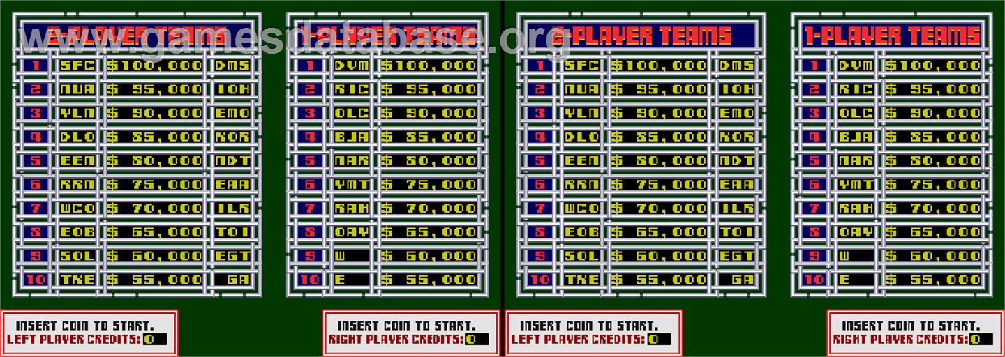 Cyberball - Arcade - Artwork - High Score Screen