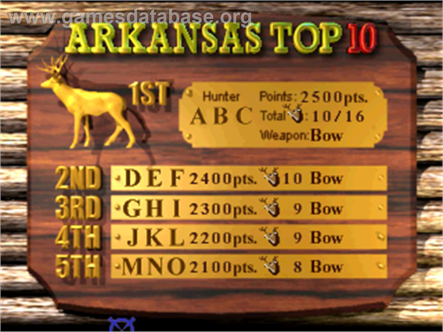 Deer Hunting USA V4.3 - Arcade - Artwork - High Score Screen