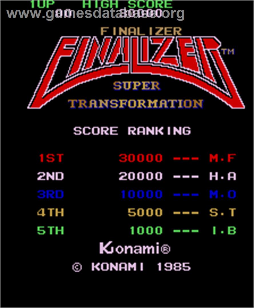 Finalizer - Super Transformation - Arcade - Artwork - High Score Screen