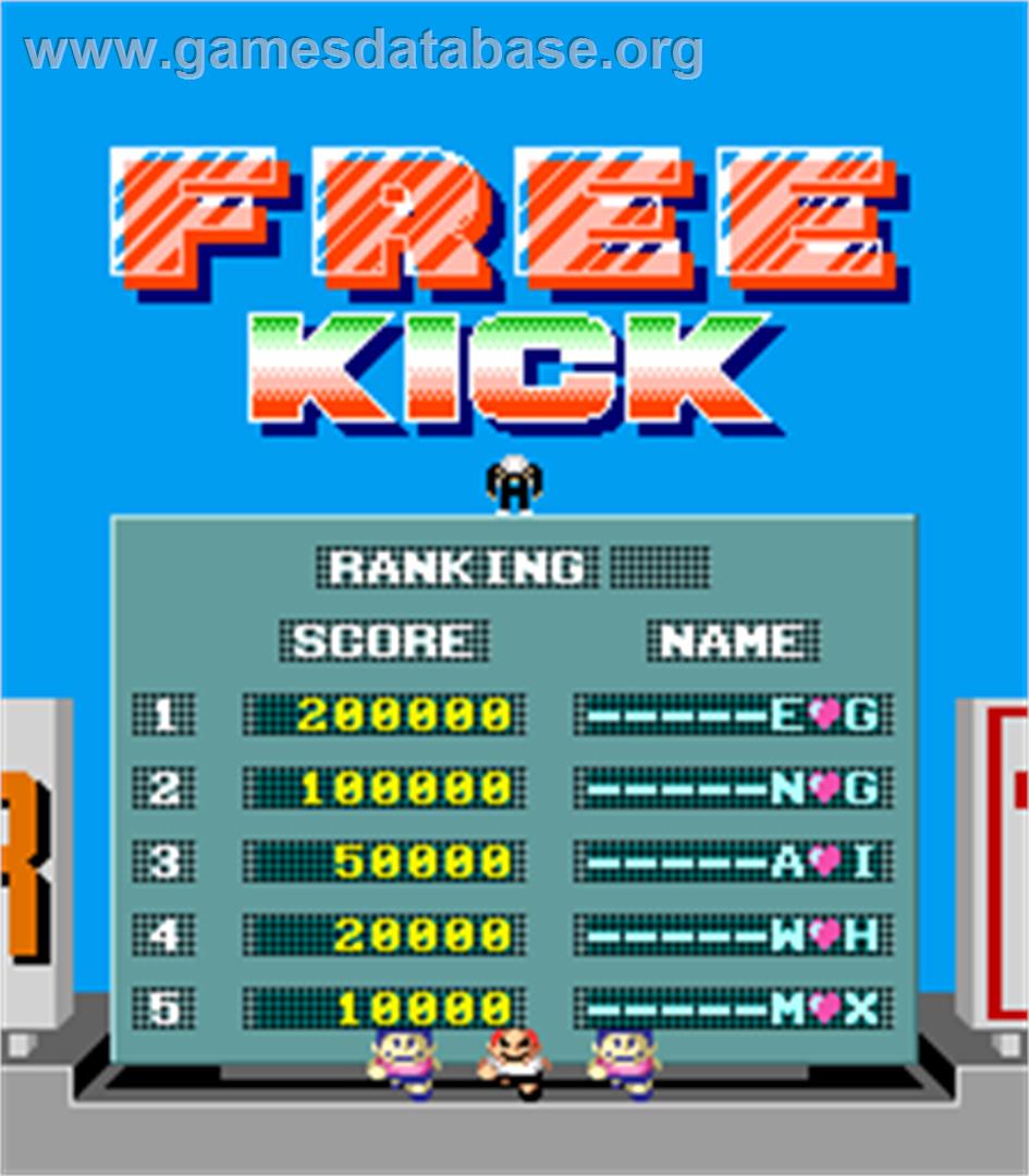 Free Kick - Arcade - Artwork - High Score Screen