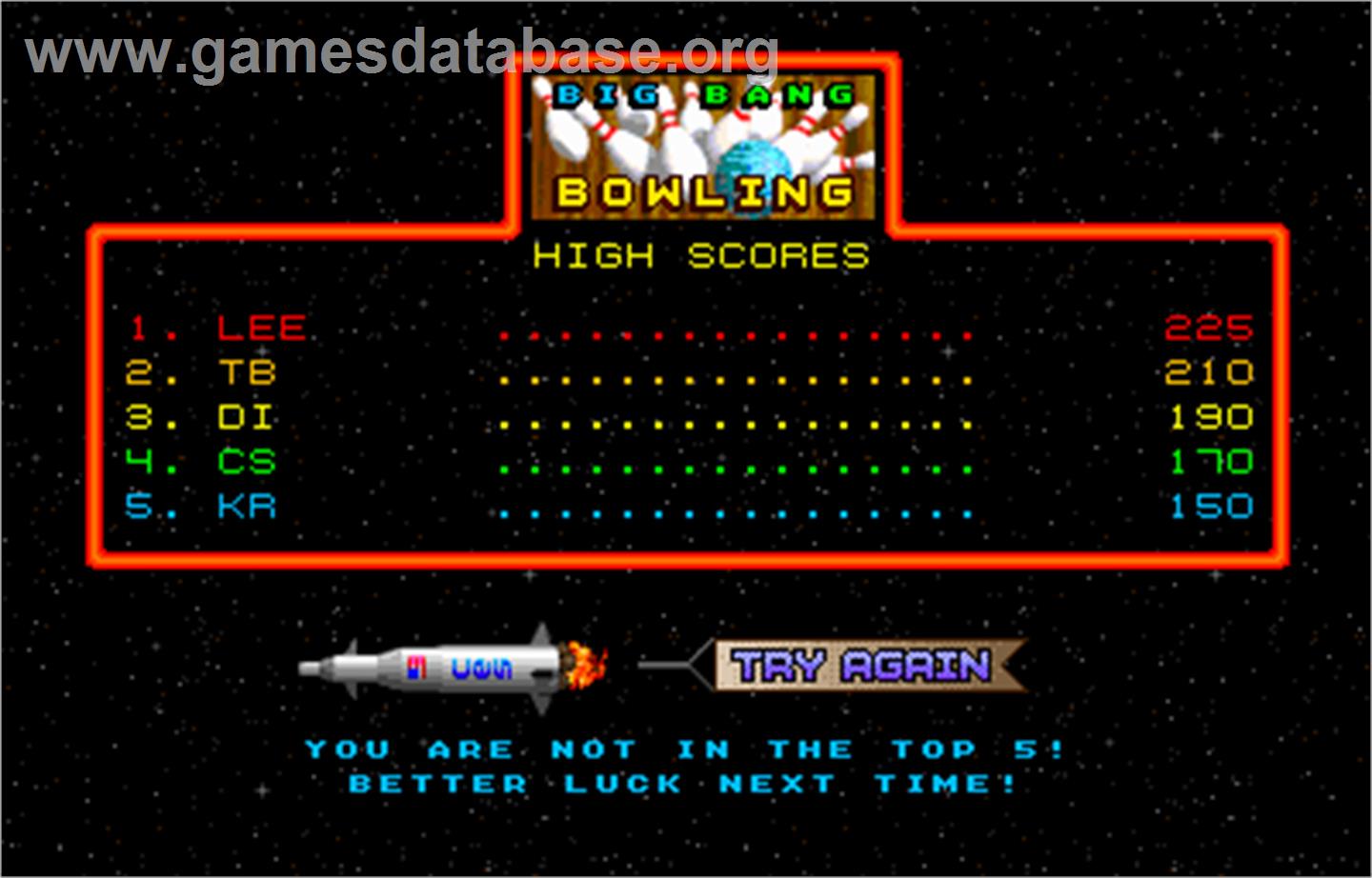 Galaxy Games StarPak 2 - Arcade - Artwork - High Score Screen