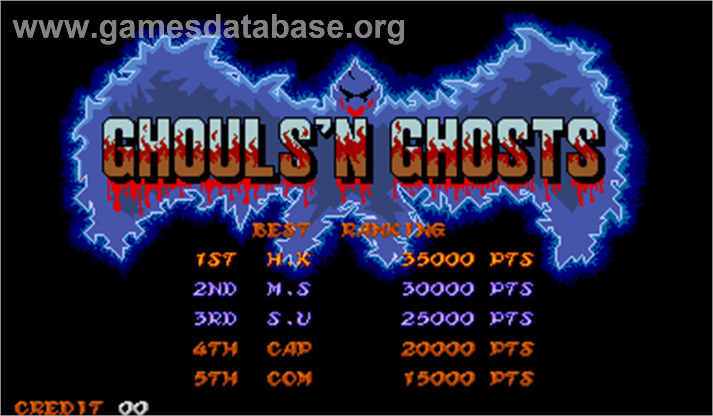 Ghouls'n Ghosts - Arcade - Artwork - High Score Screen