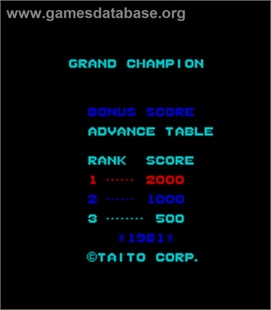 Grand Champion - Arcade - Artwork - High Score Screen