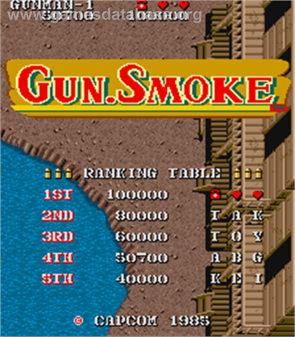 Gun.Smoke - Arcade - Artwork - High Score Screen