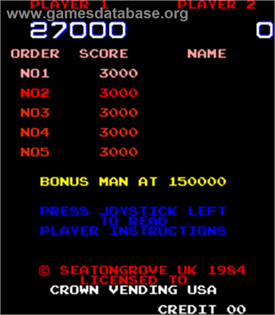 Hero in the Castle of Doom - Arcade - Artwork - High Score Screen