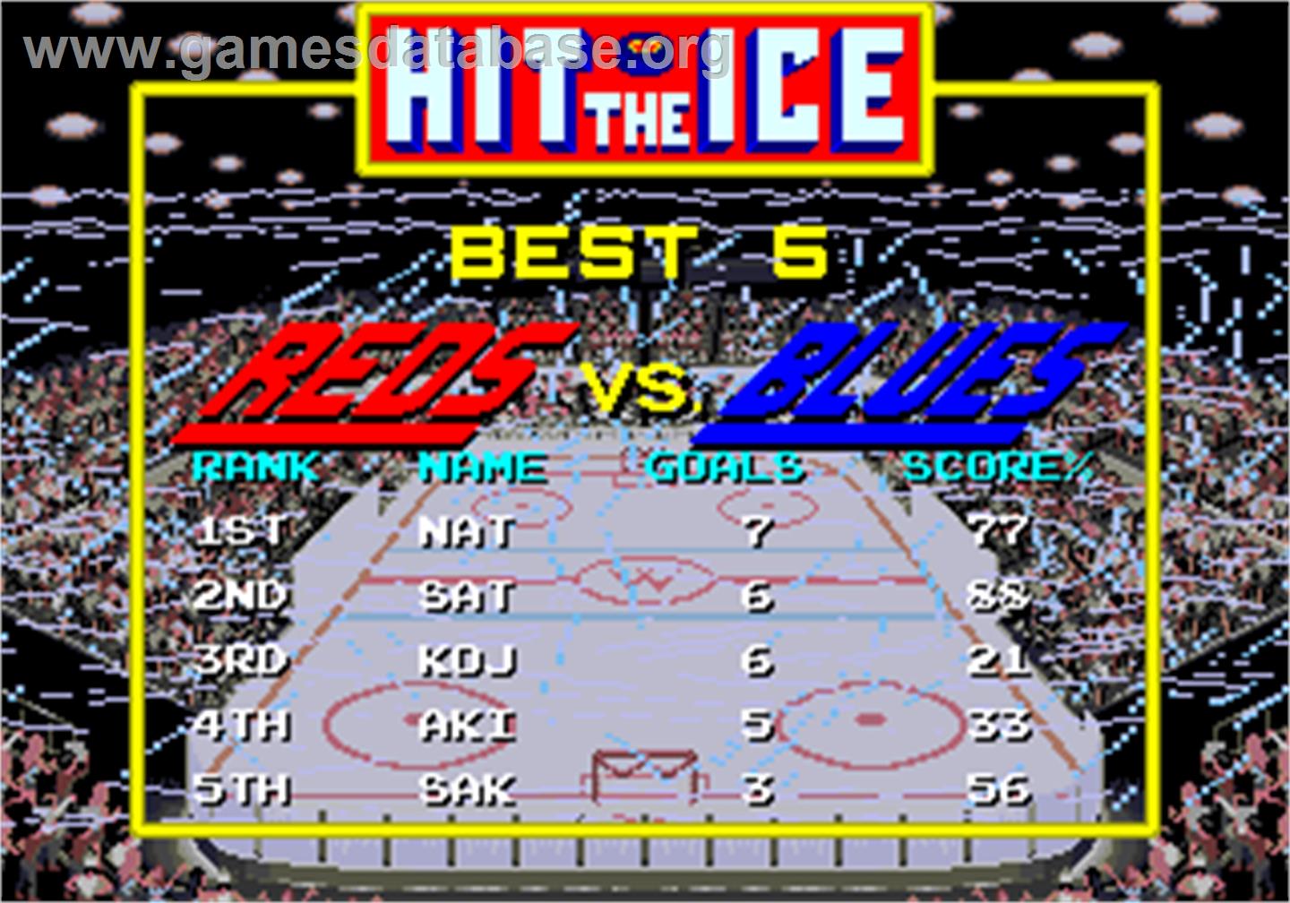Hit the Ice - Arcade - Artwork - High Score Screen