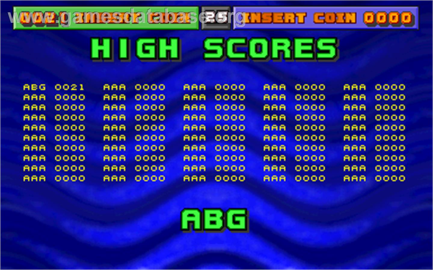 Hot Memory - Arcade - Artwork - High Score Screen