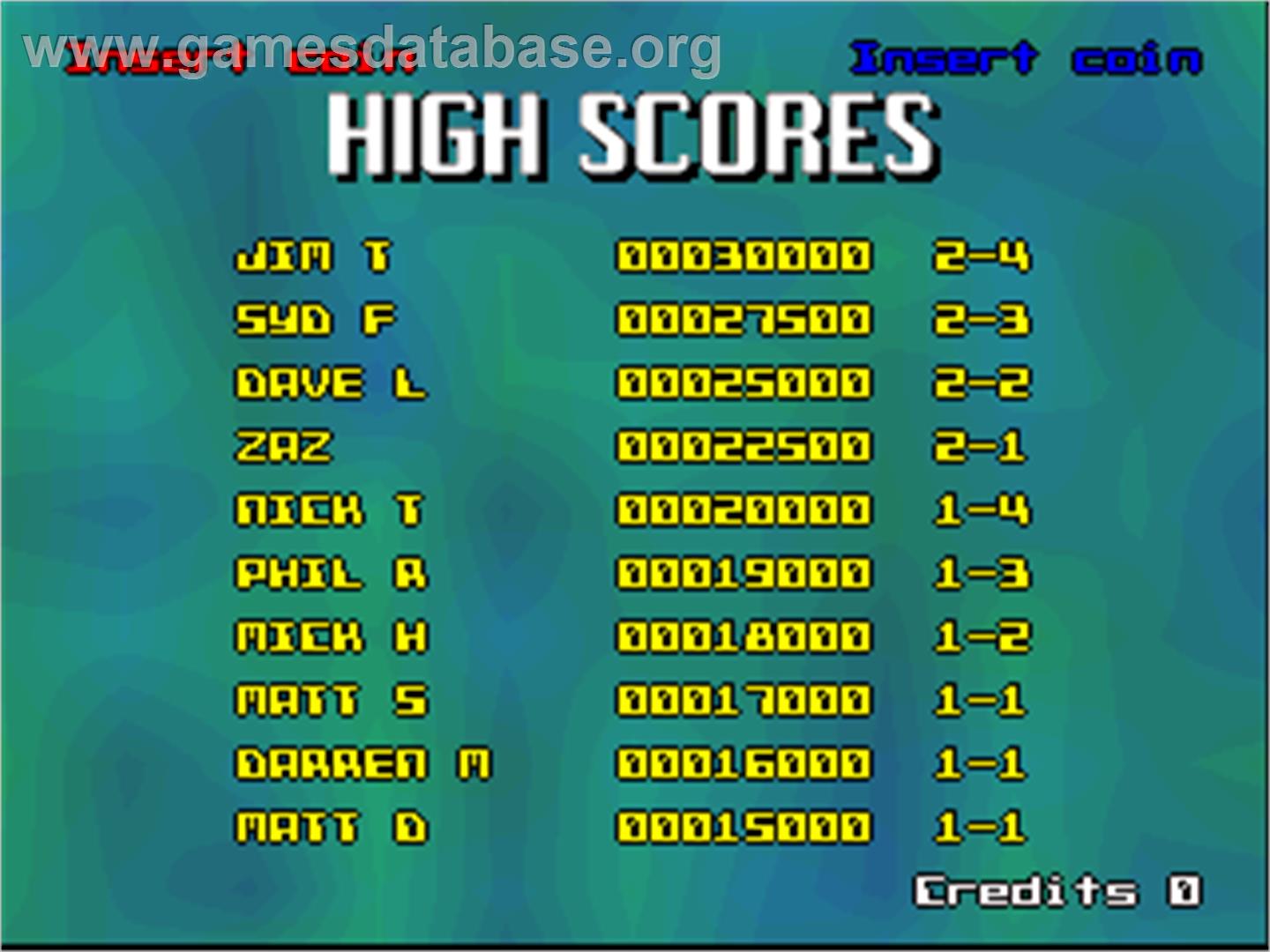 Judge Dredd - Arcade - Artwork - High Score Screen