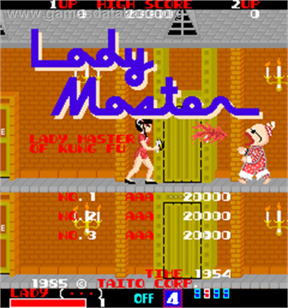Lady Master of Kung Fu - Arcade - Artwork - High Score Screen