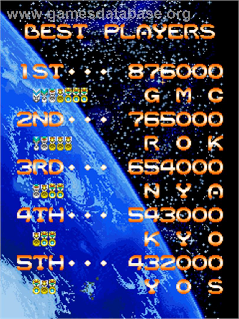 Lethal Thunder - Arcade - Artwork - High Score Screen