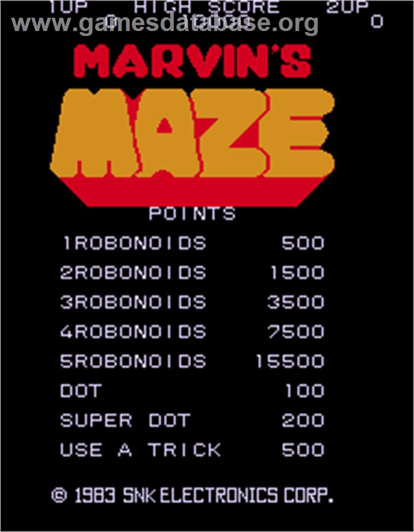 Marvin's Maze - Arcade - Artwork - High Score Screen