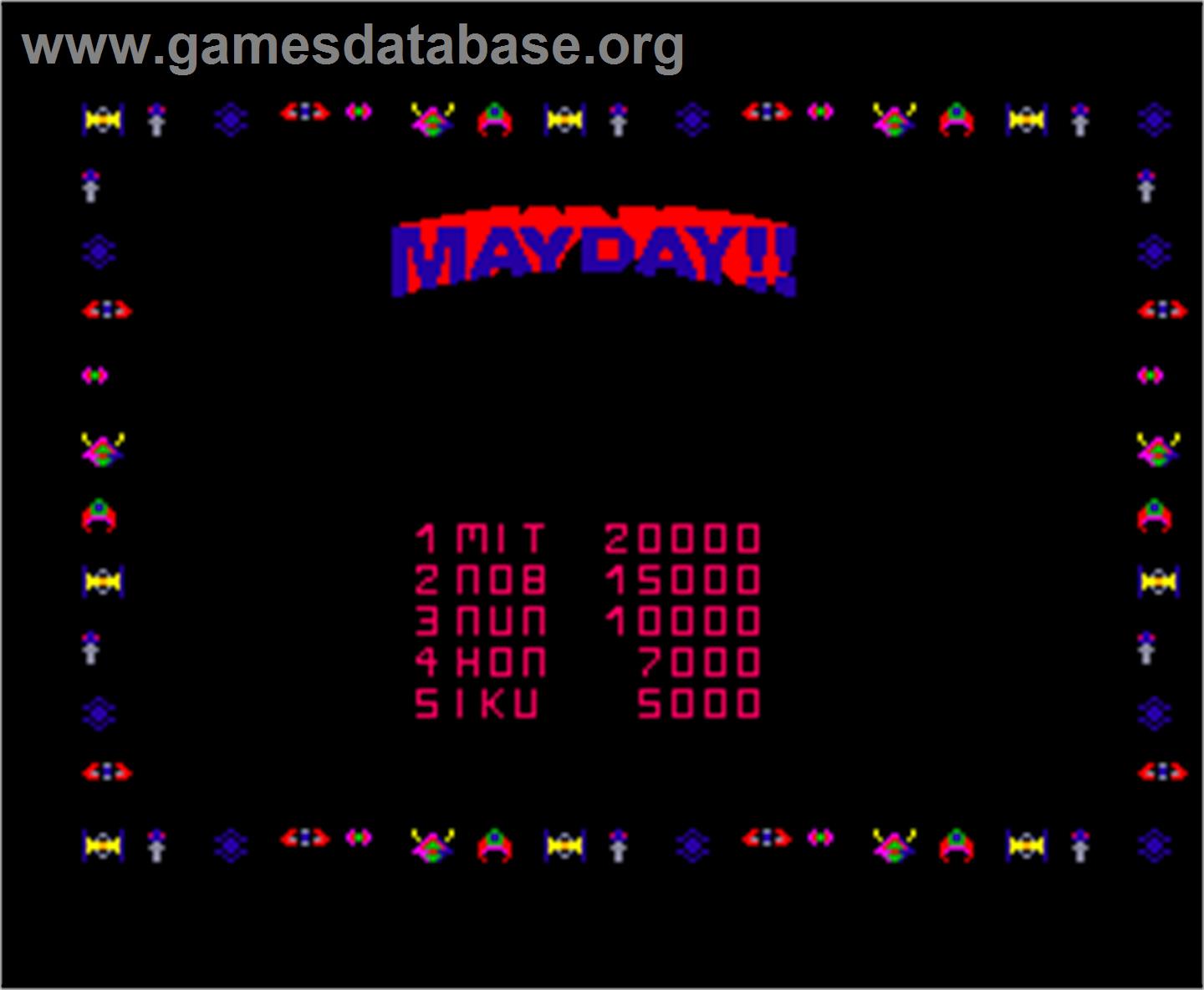 Mayday - Arcade - Artwork - High Score Screen