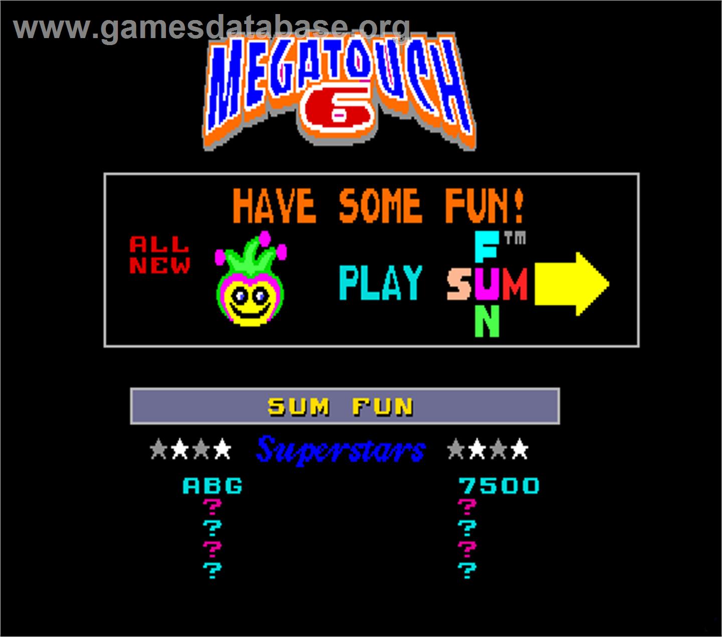 Megatouch 6 - Arcade - Artwork - High Score Screen
