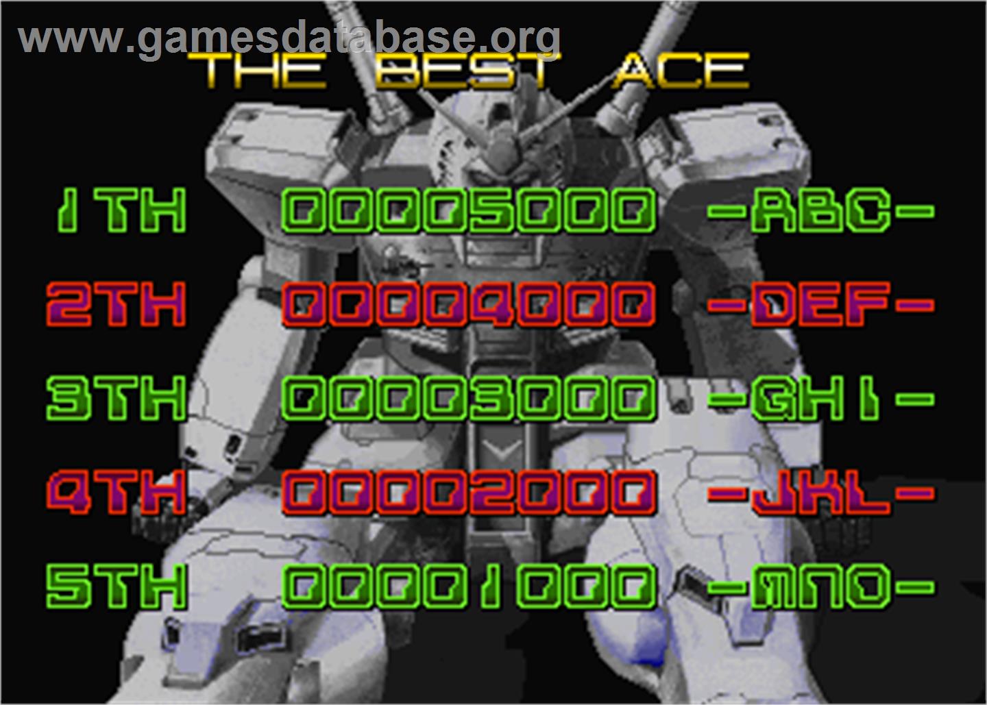 Mobil Suit Gundam Final Shooting - Arcade - Artwork - High Score Screen
