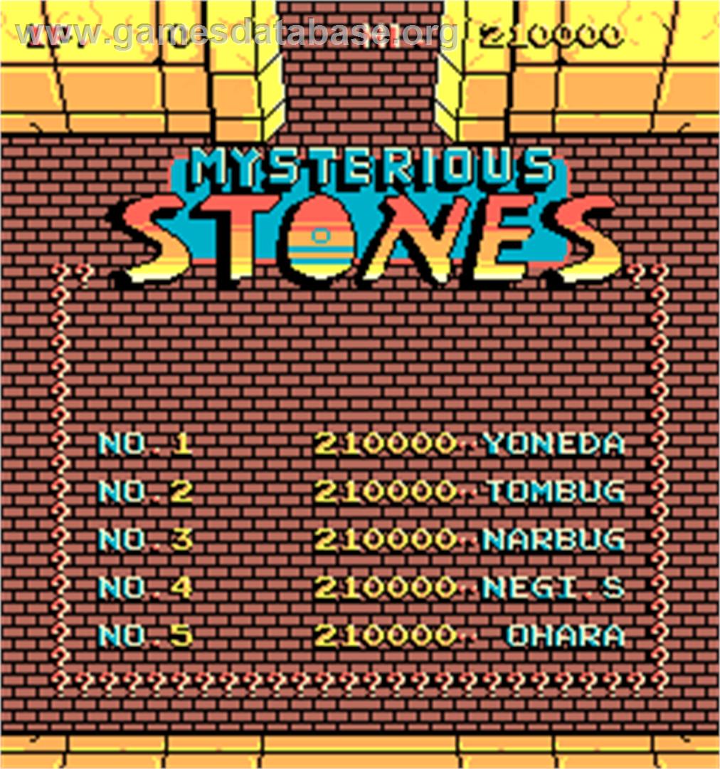 Mysterious Stones - Dr. John's Adventure - Arcade - Artwork - High Score Screen