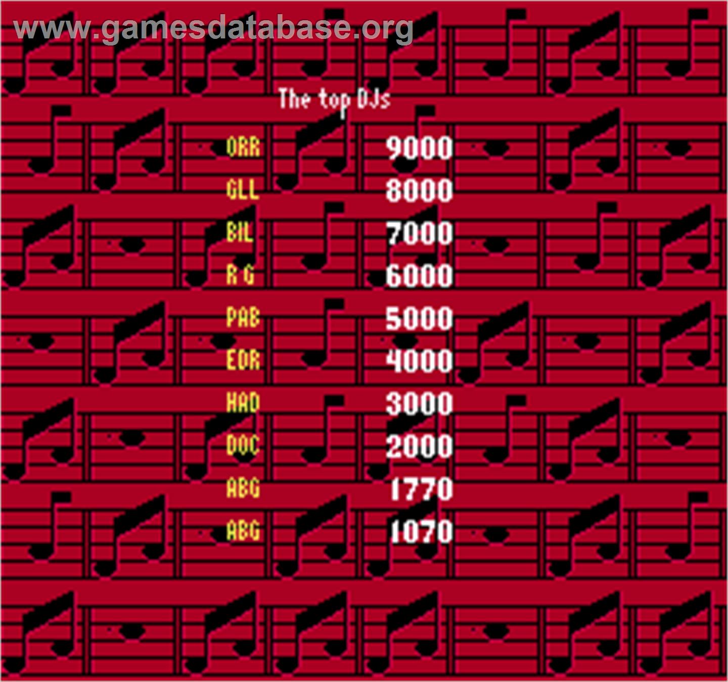 Name That Tune - Arcade - Artwork - High Score Screen