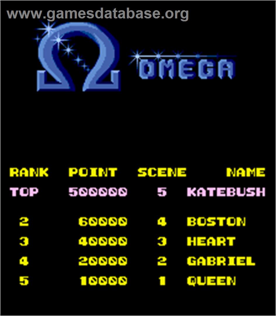 Omega - Arcade - Artwork - High Score Screen