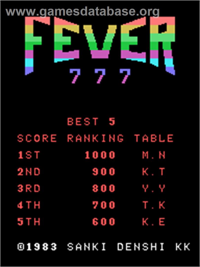 Pachifever - Arcade - Artwork - High Score Screen