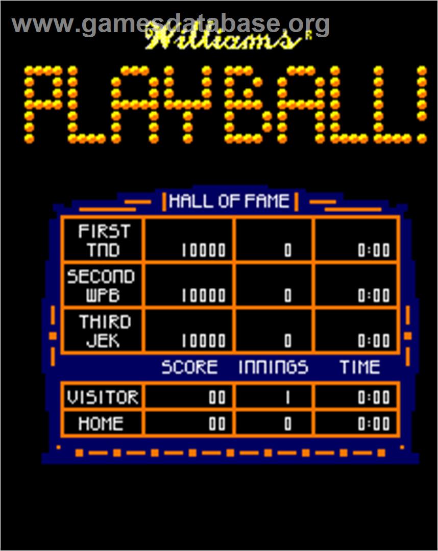 PlayBall! - Arcade - Artwork - High Score Screen
