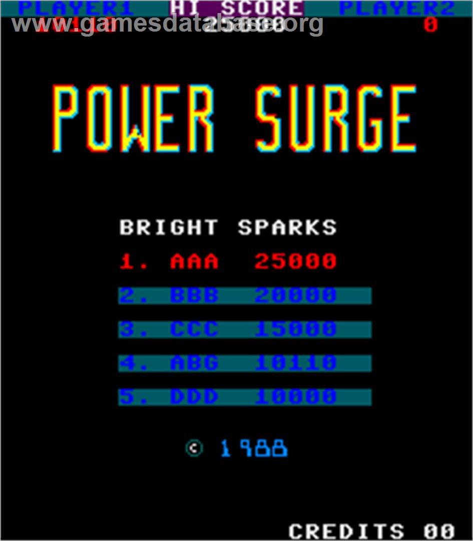 Power Surge - Arcade - Artwork - High Score Screen