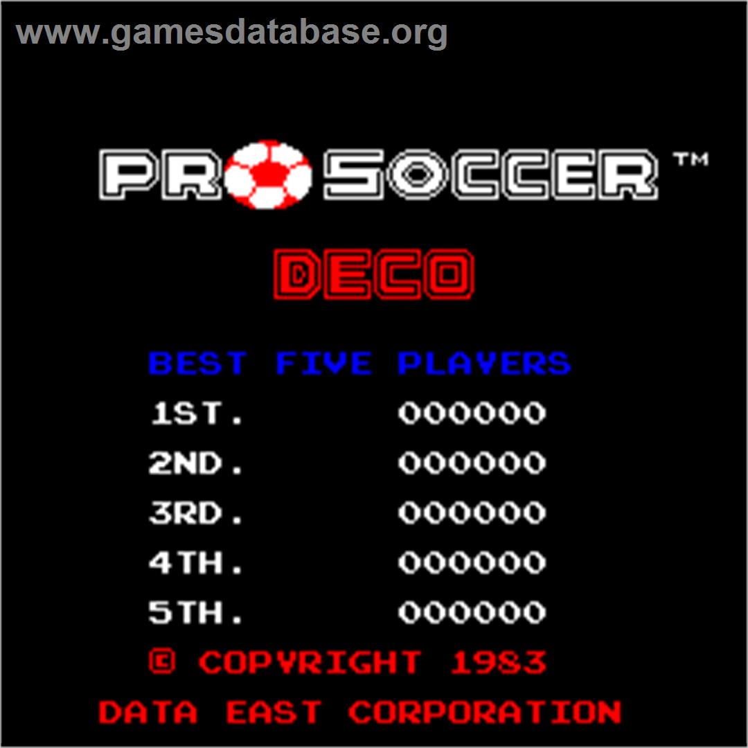 Pro Soccer - Arcade - Artwork - High Score Screen