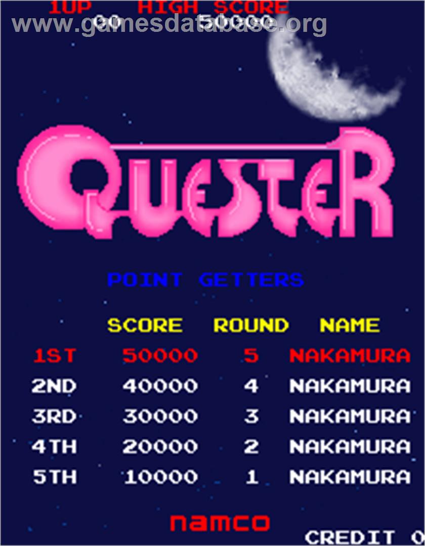 Quester Special Edition - Arcade - Artwork - High Score Screen