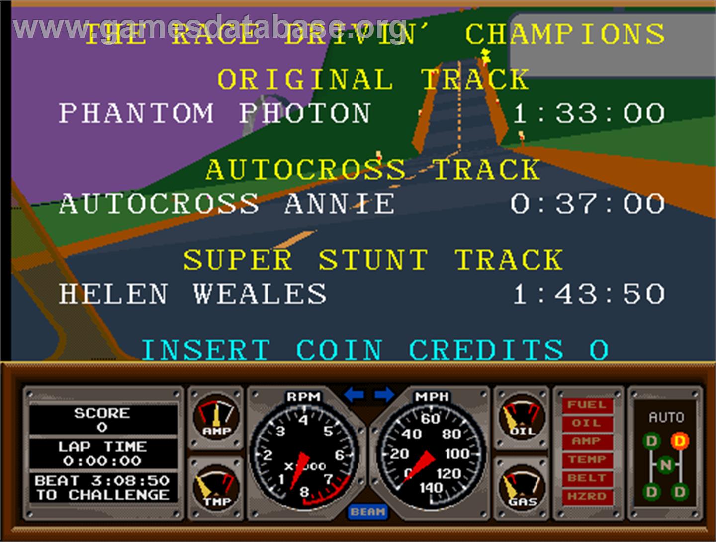 Race Drivin' Panorama - Arcade - Artwork - High Score Screen