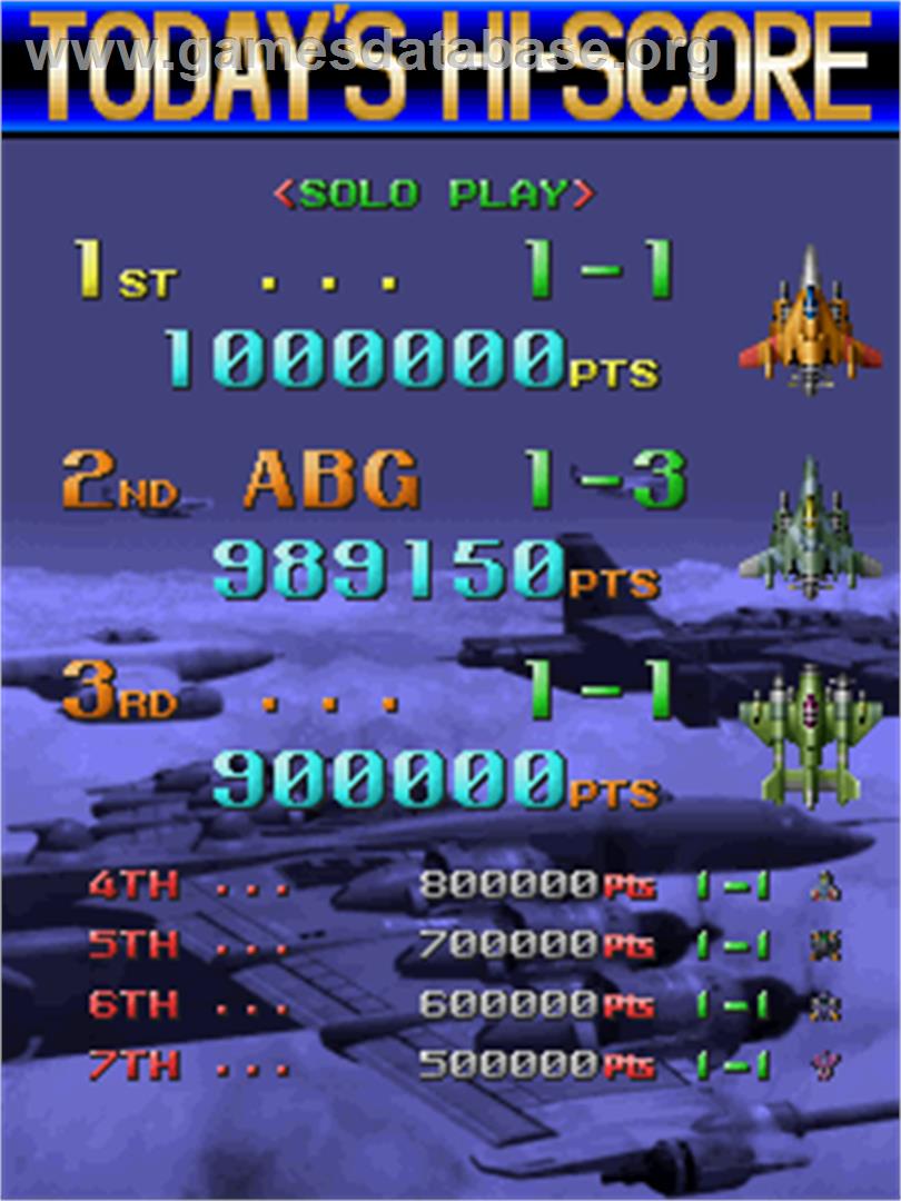 Raiden Fighters 2.1 - Arcade - Artwork - High Score Screen
