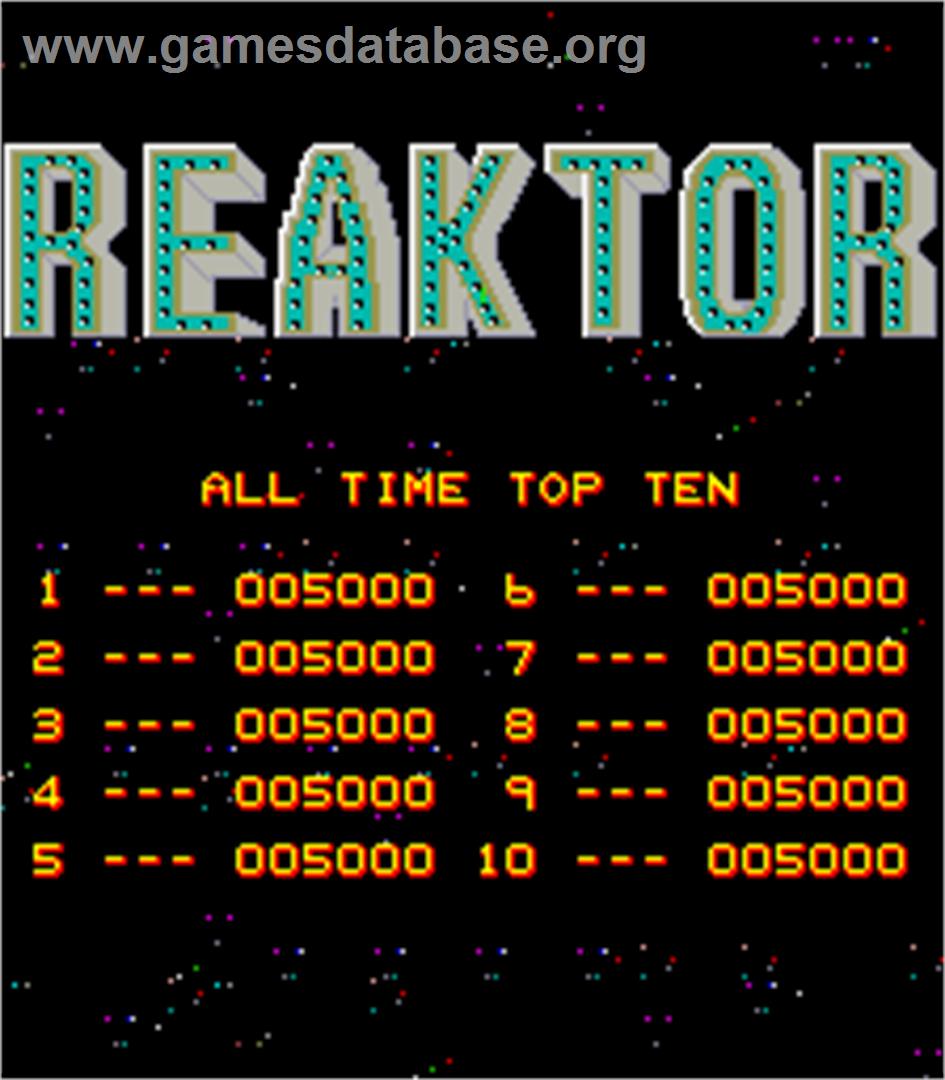 Reaktor - Arcade - Artwork - High Score Screen
