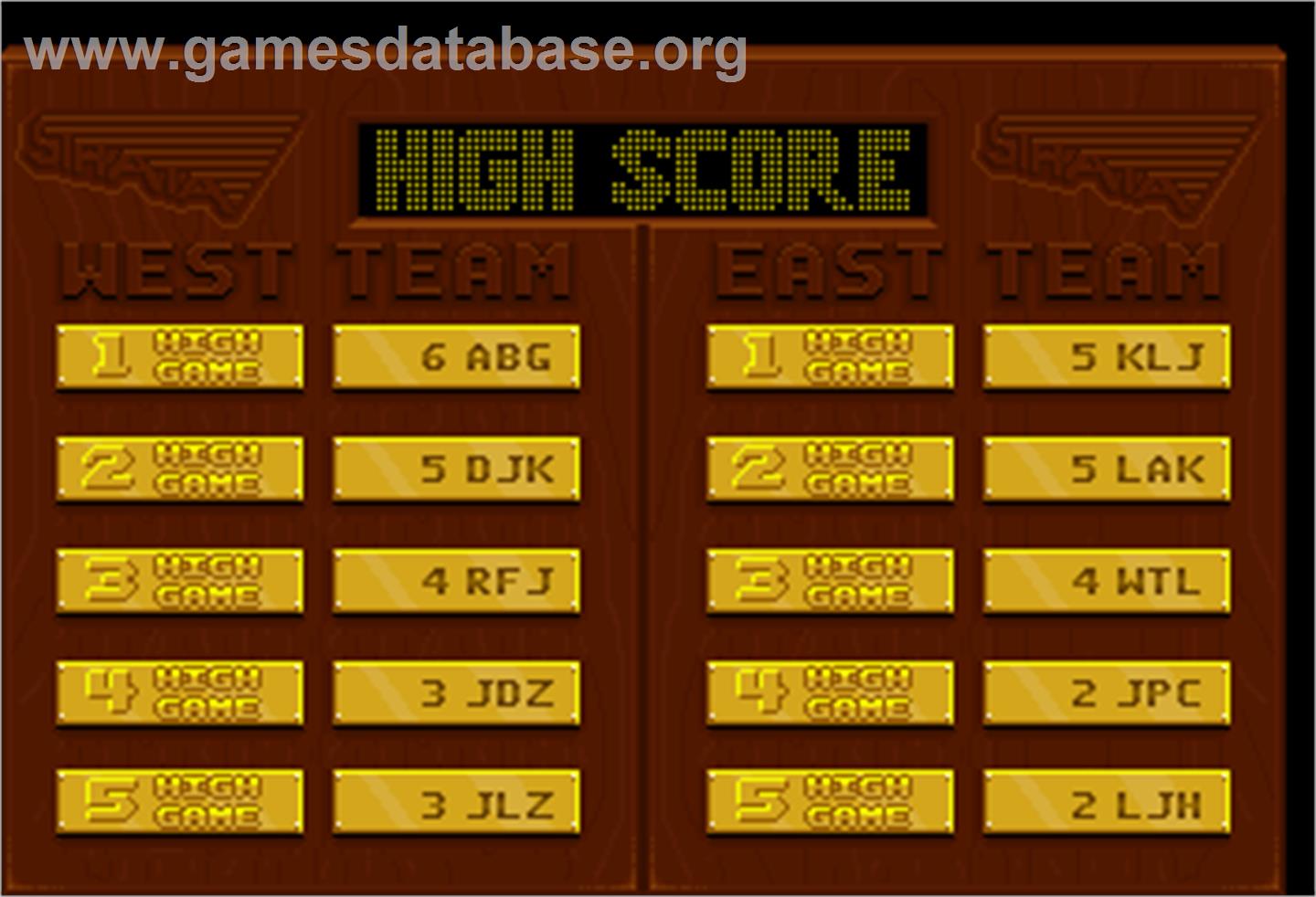 Rim Rockin' Basketball - Arcade - Artwork - High Score Screen