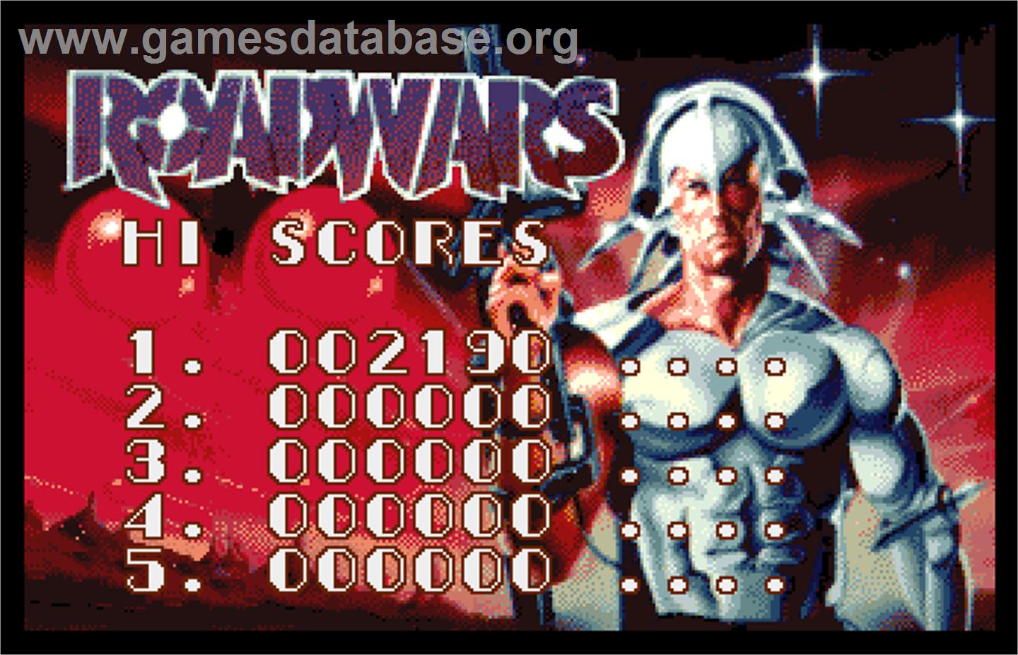 RoadWars - Arcade - Artwork - High Score Screen