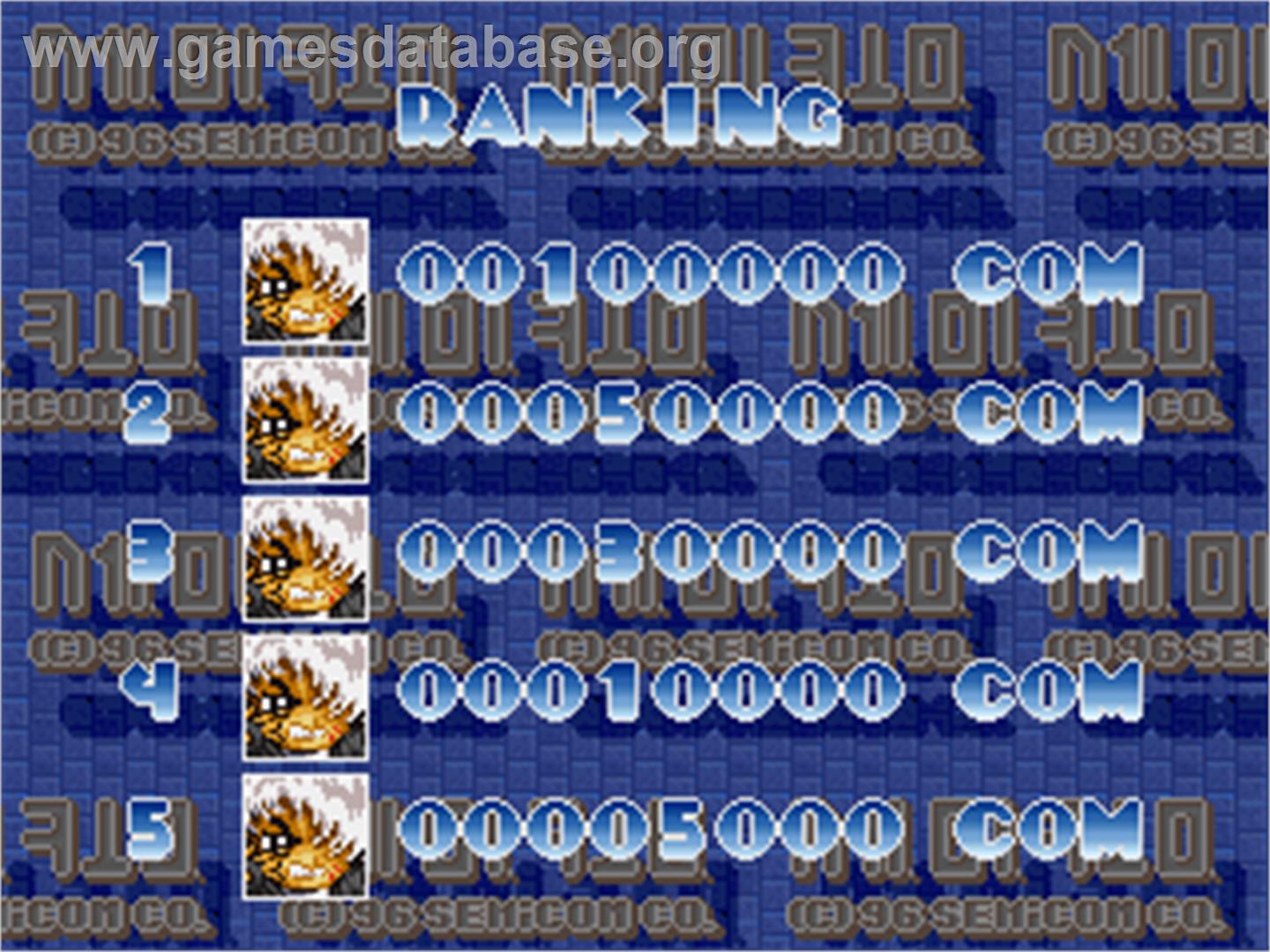 SD Fighters - Arcade - Artwork - High Score Screen